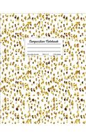 Composition Notebook - College Ruled, 8.5 x 11, 110 pages: White And Faux Gold(School Notebooks)