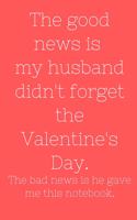 The good news is my husband didn't forget the Valentine's Day. The bad news is he gave me this notebook.