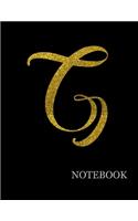 Brilliant Gold Initial G Letter Black Notebook- Brilliant Golden G Letter Black Notebook Grid Sturdy High Quality Premium White Paper 8.5x11 pages- Notebook For Woman - Journal For Man- Journal For Work