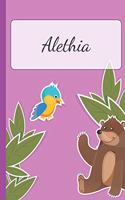 Alethia: Personalized Name Notebook for Girls - Custemized with 110 Dot Grid Pages - A custom Journal as a Gift for your Daughter or Wife - Perfect as School