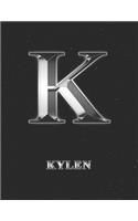 Kylen: 2 Year Weekly Planner with Note Pages (24 Months) - Silver Effect Personalized Custom Letter K Initial First Name - 2020 - 2021 - Week Planning - Mo