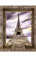 Paris Nights Eiffel Tower Journal: For Notes, Diary, Plans. Cover - Eiffel Tower watercolor painting by the artist Irina Sztukowski. 160 pages. Ruled Pages. Size 8.5 x 11 inches(4 Eiffel Tower)