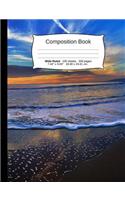 Beach Composition Notebook, Wide Ruled: Composition Book, Lined Student Writing Journal, Exercise Book, 200 Pages, 7.44 X 9.69