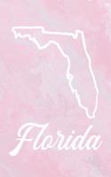 Florida: Florida Blank Lined Journal with a pink marble cover, perfect gift for anyone!