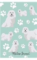 Maltese Journal: Cute Dog Breed Journal Lined Paper