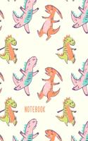 Notebook: Cute Dancing Dinosaurs Lined Journal
