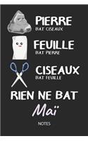 Rien ne bat Maï - Notes: Noms Personnalisé Carnet de notes / Journal pour les filles et les femmes. Kawaii Pierre Feuille Ciseaux jeu de mots. Fournitures scolaires, premier