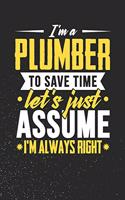 I'm A Plumber To Save Time Let's Just Assume I'm Always Right