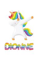 Dionne: Dionne 6x9 Journal Notebook Dabbing Unicorn Rainbow