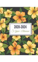 2020-2024 5 Year Planner: Daisy Flower Yellow, Monthly Schedule Organizer Agenda, 60 Month For The Next Five Year with Holidays and Inspirational Quotes