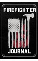 Firefighter Journal: Firefighter Thin Red Line Journal Blank Lined Notebook