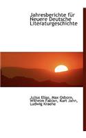 Jahresberichte Fur Neuere Deutsche Literaturgeschichte