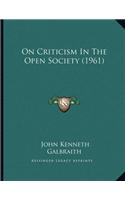 On Criticism In The Open Society (1961)