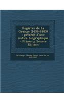 Registre de La Grange (1658-1685)