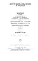 Review of recent judicial decisions on patent law