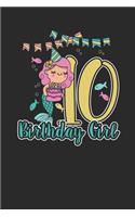 10 Birthday Girl: Blank Lined Notebook (6" x 9" - 120 pages) Birthday Themed Notebook for Daily Journal, Diary, and Gift