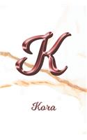 Kora: Sketchbook - Blank Imaginative Sketch Book Paper - Letter K Rose Gold White Marble Pink Effect Cover - Teach & Practice Drawing for Experienced & As