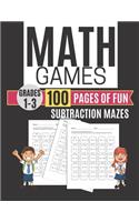 Math Games SUBTRACTION MAZES 100 Pages of Fun Grades 1-3