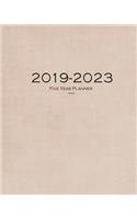 2019-2023 Beige Five Year Planner: 60 Months Planner and Calendar, Monthly Calendar Planner, Agenda Planner and Schedule Organizer, Journal Planner and Logbook, Appointment Notebook, 
