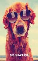 Golden Journal: 7.44 x 9.69 inch dog journal, Golden Retriever, college ruled lined composition book, 200 pages