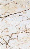 2019: Weekly Planner 2019 Calendar Organizer Agenda (January to December) Gold Marble