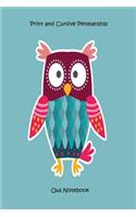Print and Cursive Penmanship Owl Notebook