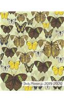 Daily Planner for 2019-2020: One Year Graph Paper Journal, Nature and Butterflies