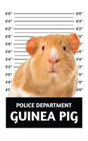 Police Department Guinea Pig: Funny Mugshot Blank Lined Notebook - Guinea Pig