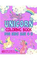 Unicorn Coloring Book for Kids age 4-8: 65 unicorn coloring full page images for much fun!!