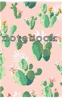 Notebook: Vintage Cactus Design - Lined Journal/Diary/Lists. 5.06x7.81 (12.85x19.84cm)