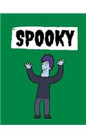 Spooky: 100 Pages Ruled, Green, Vampire Halloween Notebook, Journal, Diary (Large, 8.5 x 11)