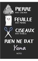 Rien ne bat Yuna - Notes: Noms Personnalisé Carnet de notes / Journal pour les filles et les femmes. Kawaii Pierre Feuille Ciseaux jeu de mots. Fournitures scolaires, premier