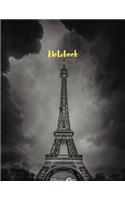 Notebook. Eiffel Tower Cover. Composition Notebook. College Ruled. 8.5 x 11. 120 Pages.