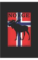 Wikstroem - Notes: Norwegen Flagge Elch - Notizbuch 15,24 x 22,86 Punktgitter