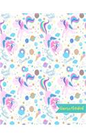 Unicorn Notebook: Cute Kawaii Journal and Diary Large 8.5 x 11 Matte Cover with Blank Lined Ruled White Paper Interior - Perfect for School, Gifts for Kids (Girls and