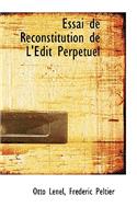 Essai de Reconstitution de L'Edit Perpetuel