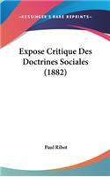 Expose Critique Des Doctrines Sociales (1882)