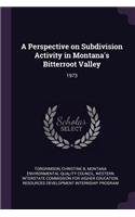 Perspective on Subdivision Activity in Montana's Bitterroot Valley