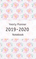 Yearly planner 2019-2020 notebook: Academic Calendar and Organizer 6x9 Notebook for girl to write in note and ideas