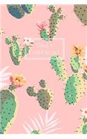 Daily Checklist: To-Do List Journal with Checkboxes Pink Cactus