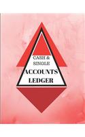 Cash & Single Accounts Ledger: Red - Accounts Bookkeeping Log Book for Small Business or Self-Employed(5 Accounts Ledger - Diamond)