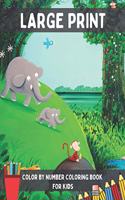 Large Print Color By Number Coloring Book for Kids