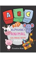 ABC Alphabet Animal Coloring Book For Kids: A Fun Game for 3-8 Year Old - Picture For Toddlers & Grown Ups - Letters, Shapes, Color Animals-8.5 x 11" - 29 Pages