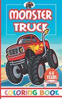 Monster Truck Coloring Book for Kids 4-8 Years