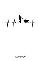 I love Dogs: 100 leere punkteraster Seiten ca. A5 (6"x9" niches) für Hundefreunde, Hundemütter und Hundeväter, Jungen, Mädchen, Kinder und Schülerinnen