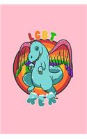 Lgbt Rex: Lined Journal - LGBT Rex Funny Rainbow Flag Dinosaur Gay Pride Gift - Pink Ruled Diary, Prayer, Gratitude, Writing, Travel, Notebook For Men Women -