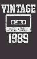 Notebook: 1989 Vintage Birthday Gift 30 Years Old Music College Ruled 6x9 120 Pages