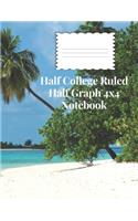 Half College Ruled Half Graph 4x4 Notebook