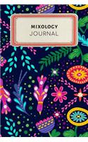 Mixology Journal: Cute Floral Dotted Grid Bullet Journal Notebook - 100 Pages 6 X 9 Inches Log Book