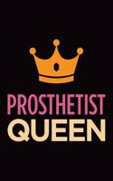 Prosthetist queen: Blank lined novelty office humor themed notebook to write in: With a practical, versatile wide rule interior: Pink and orange cover